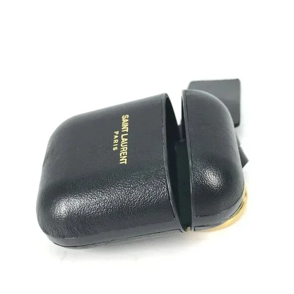 SAINT LAURENT PARIS 635662 logo airpods case key holder Earphone case Black - Picture 13 of 14
